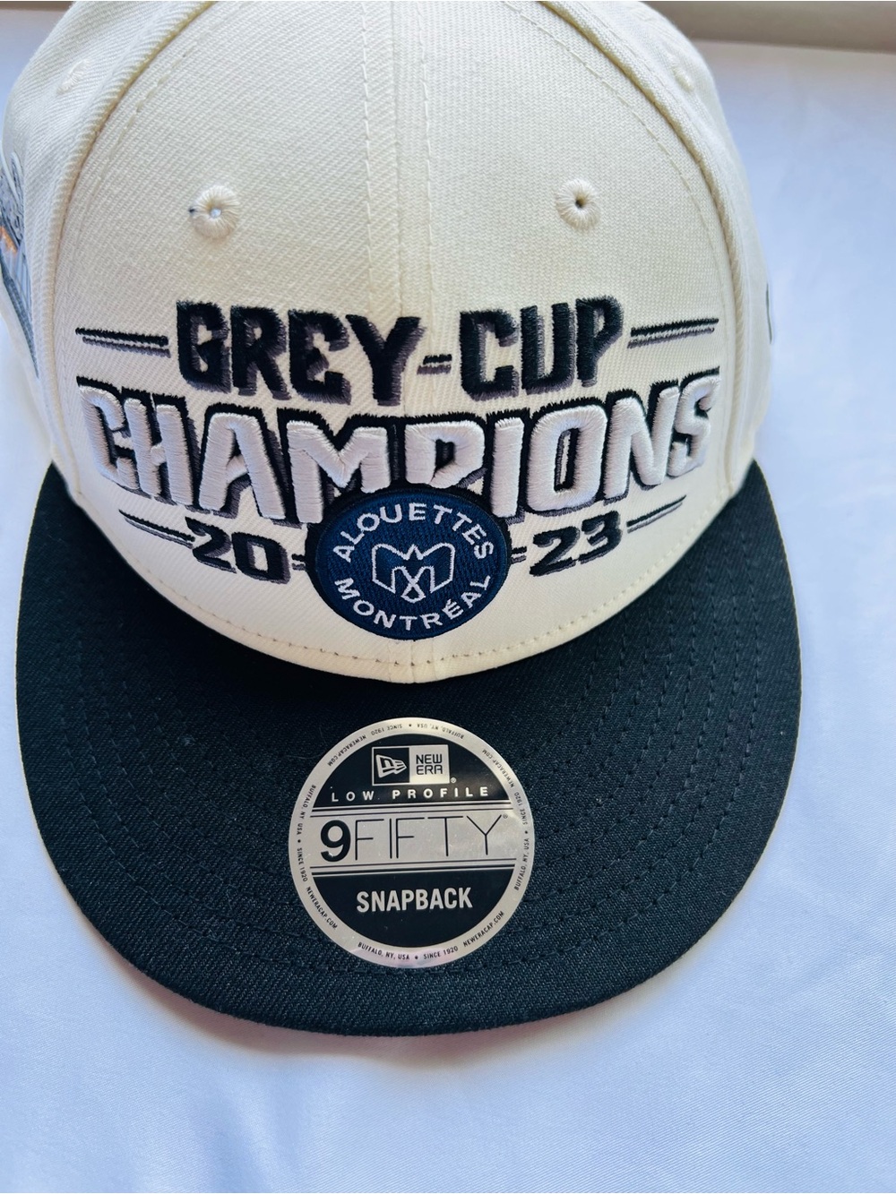 New Era White and Black Montreal Alouettes Grey Cup Champions Snapback Hat